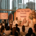 Affiche du Run The World Summit mettant en avant des femmes sportives