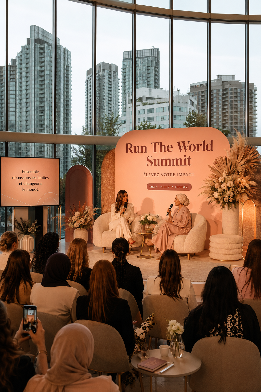 Affiche du Run The World Summit mettant en avant des femmes sportives