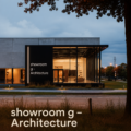 Vue extérieure du showroom G, un espace créatif et moderne.