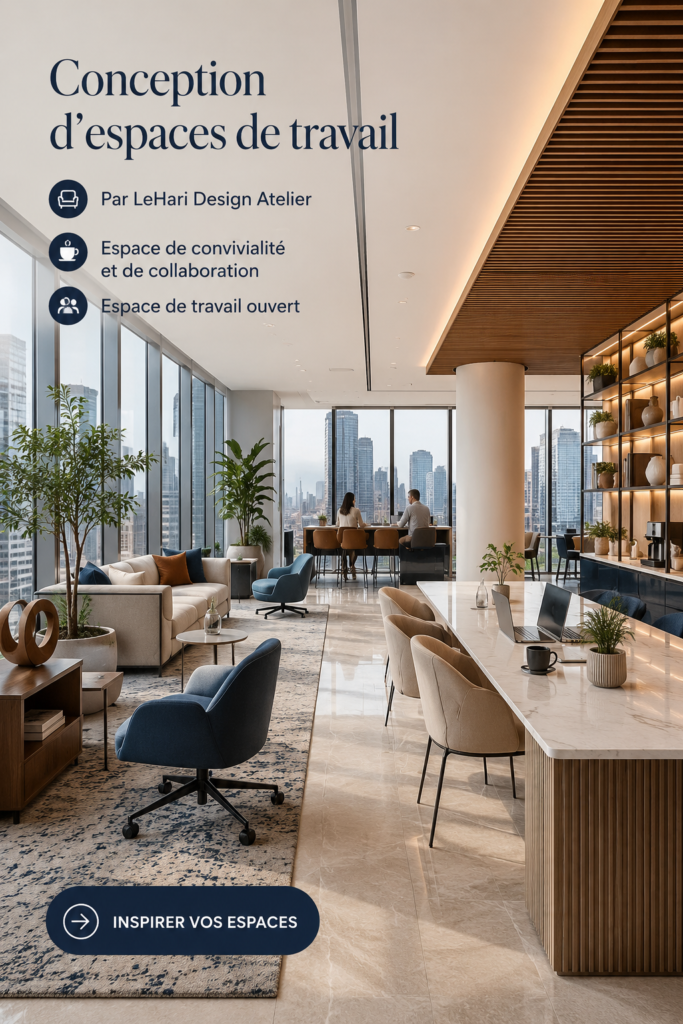 Aménagement de bureau moderne favorisant la collaboration