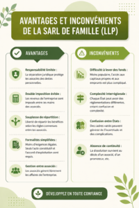 Image représentant les avantages et inconvénients de la SARL.