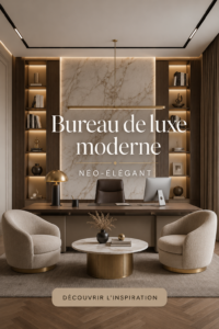 Un bureau moderne au design élégant avec des touches néoclassiques.