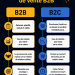 Une femme expliquant le cycle de vente B2B à ses collègues, tableau en arrière-plan