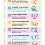 Femme souriante utilisant son ordinateur pour le marketing numérique.