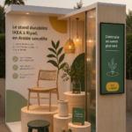 Stand IKEA à Riyad mettant en avant des solutions écoresponsables.