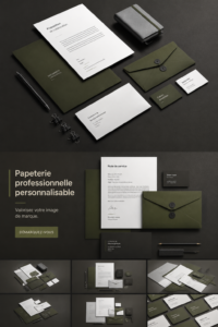Un mockup élégant de papeterie professionnelle mettant en valeur un design moderne