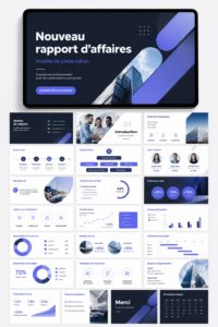 Modèle PowerPoint interactif pour un rapport d'affaires professionnel