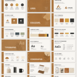 Modèle de présentation de charte graphique sur fond clair avec des éléments de design