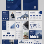 Un aperçu d'un modèle de rapport annuel avec des graphiques et des données illustratives.