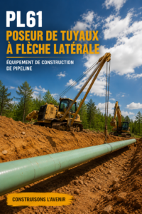 PL61 pipelayer utilisé sur un chantier de construction avec des travailleurs