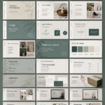 Un modèle de présentation de marque moderne sur Adobe InDesign avec des couleurs harmonieuses et un design attrayant.