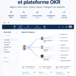 Femme utilisant une plateforme OKR pour planifier ses objectifs