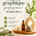 Visuel d'une charte graphique représentant des éléments de bien-être et de professionnalisme.
