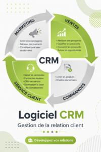 Capture d'écran d'un logiciel CRM en interface utilisateur.