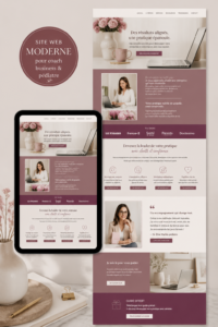 Un site web moderne et élégant pour coaches et pédiatres, montrant une interface conviviale et professionnelle.