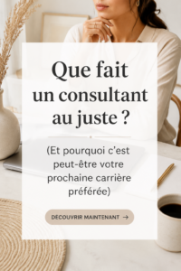 Femme souriante discutant avec un client dans un cadre professionnel, reflétant le rôle d'une consultante.