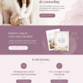 Capture d'écran d'un site de thérapie en ligne avec un design moderne.