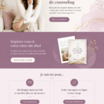 Capture d'écran d'un site de thérapie en ligne avec un design moderne.