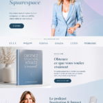 Capture d'écran d'un site Squarespace joliment conçu, représentant des designs modernes et attrayants.