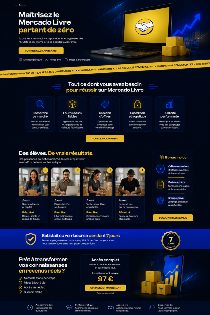 Illustration d'une landing page efficace avec éléments de design et texte attractif