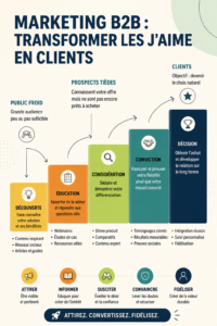 Image illustrant des entreprises en interaction pour du marketing B2B.