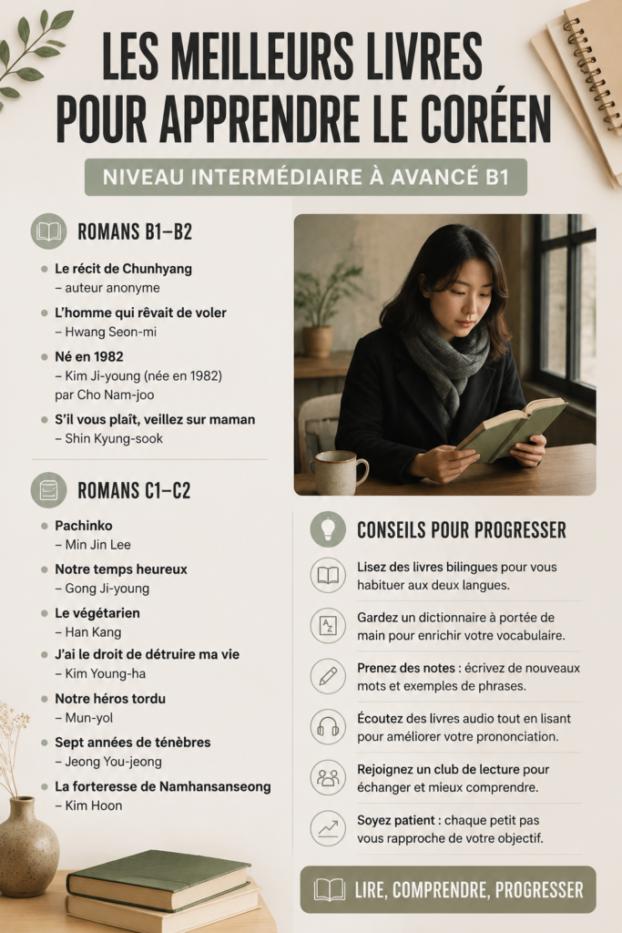 Une collection de livres pour apprendre le coréen