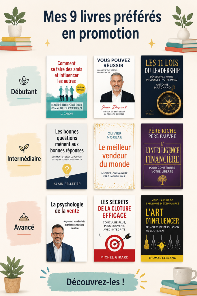 Une sélection de livres préférés à découvrir, présentée de manière chaleureuse et engageante.