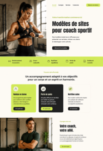 Modèle de site pour entraîneurs personnels mettant en avant des services de coaching