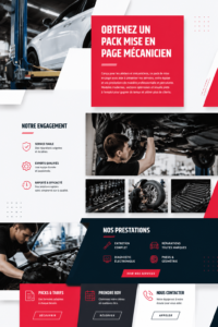 Image d'un garage bien organisé avec un pack de mise en page pour mécaniciens
