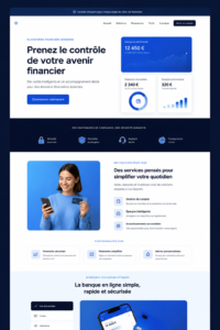 Modèle de page de destination pour un site financier utilisant Divi