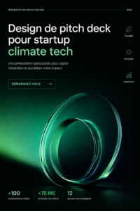 Un exemple de pitch deck écoresponsable illustrant une startup innovante
