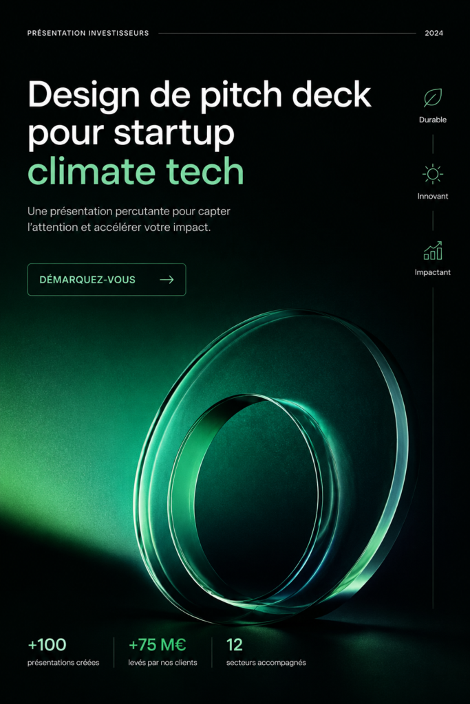 Un exemple de pitch deck écoresponsable illustrant une startup innovante