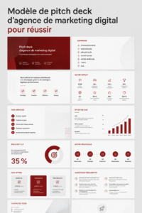 Template de présentation pour agence marketing sur un bureau