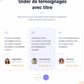 Slider témoignages élégant créé avec Tailwind CSS