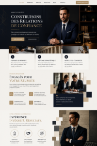 Capture d'écran du thème WordPress Bernstein pour avocats, montrant un design professionnel et moderne.