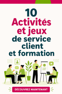 Une équipe de professionnels en train de jouer à un jeu de formation pour le service client.