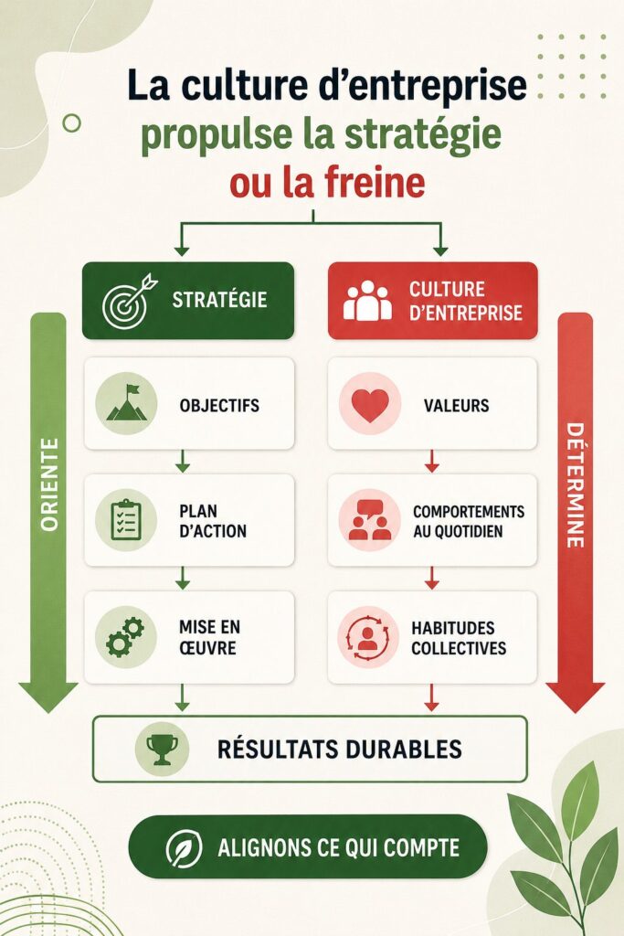 Une équipe souriante collaborant dans un environnement de travail positif.
