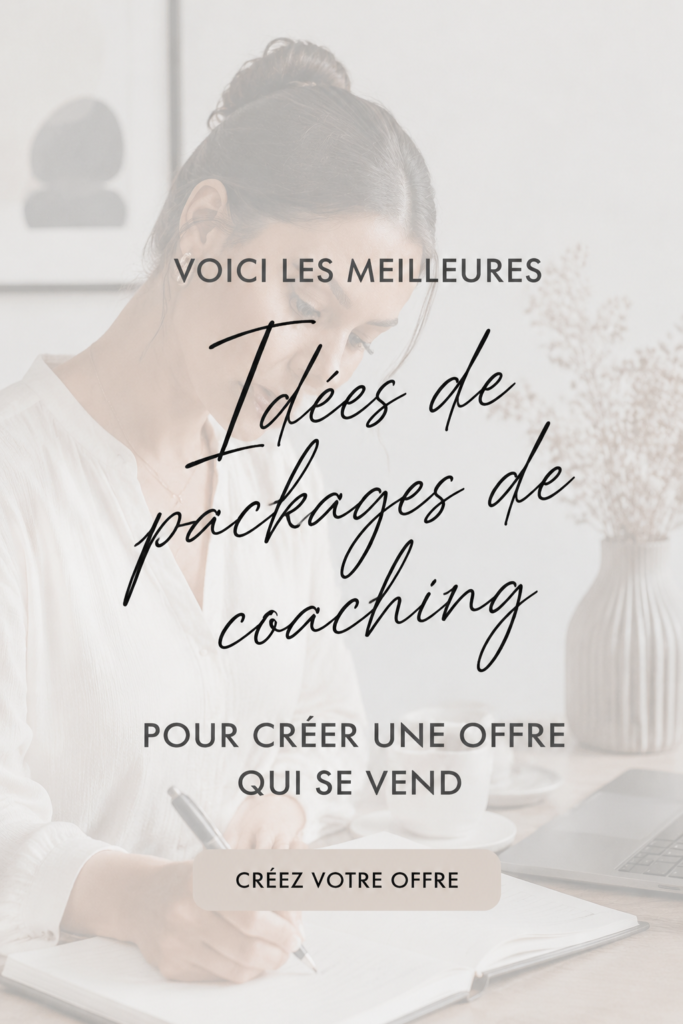 Femme coach discutant de son offre de forfaits de coaching avec un client.