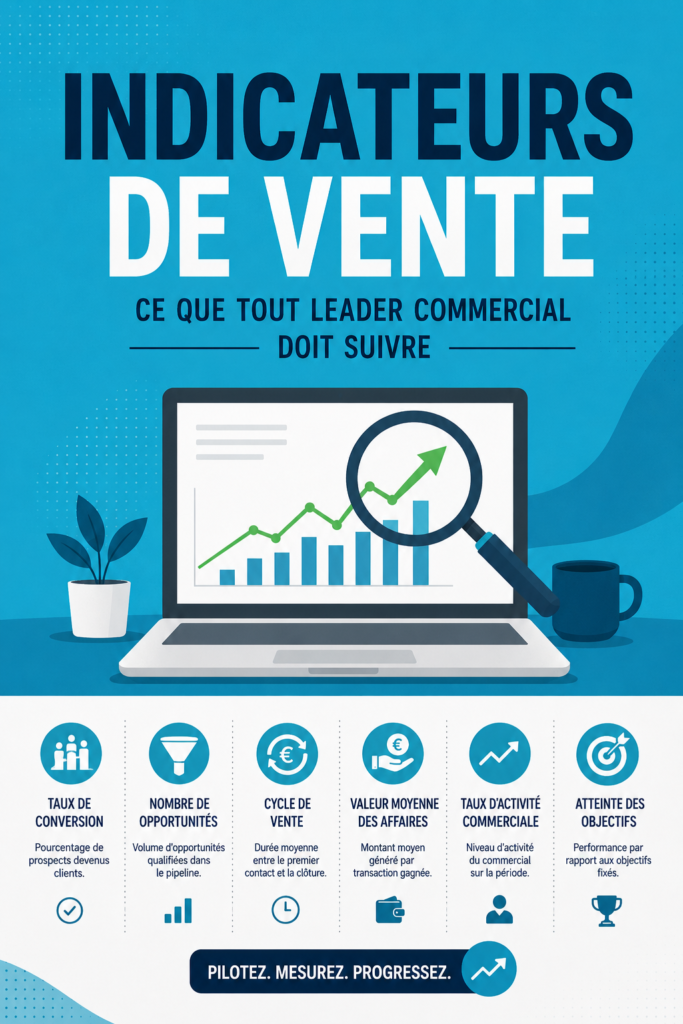 Tableau de bord montrant des KPIs de vente en B2B