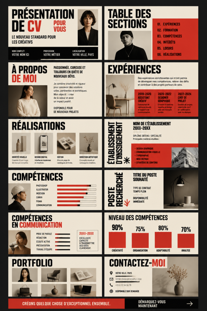 Exemple d'un modèle de CV numérique moderne et créatif.