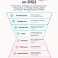 Infographie représentant le modèle de tunnel de marketing hourglass pour 2024.