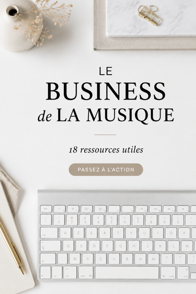 Une femme préparant des documents professionnels dans l'industrie de la musique.