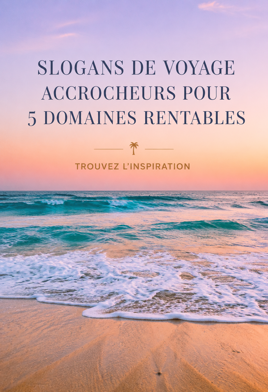 Des slogans de voyage accrocheurs évoquant des destinations diverses et des expériences uniques.