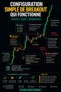Stratégie de breakout en trading avec graphique et indicateurs financiers