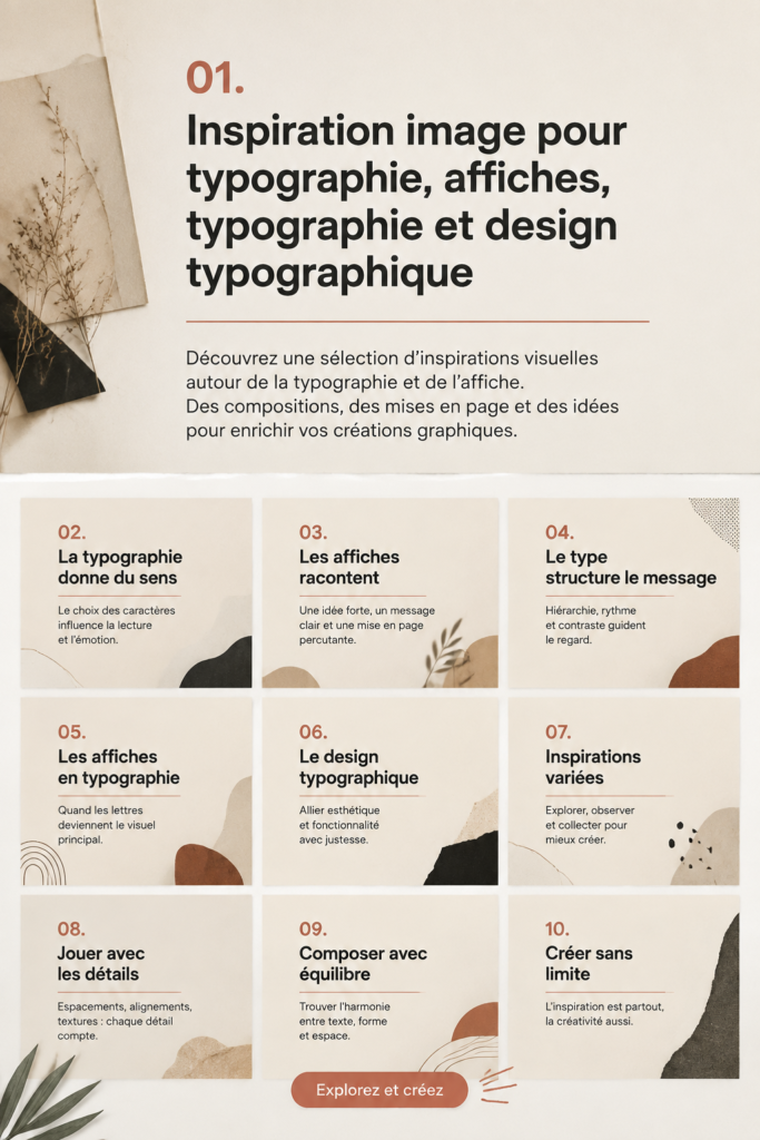 Affiche moderne avec différentes typographies pour inspirer les créateurs