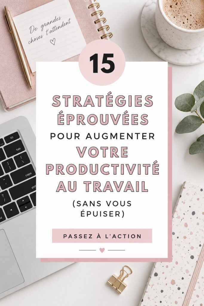 Femme au travail en train d’appliquer des astuces pour améliorer sa productivité