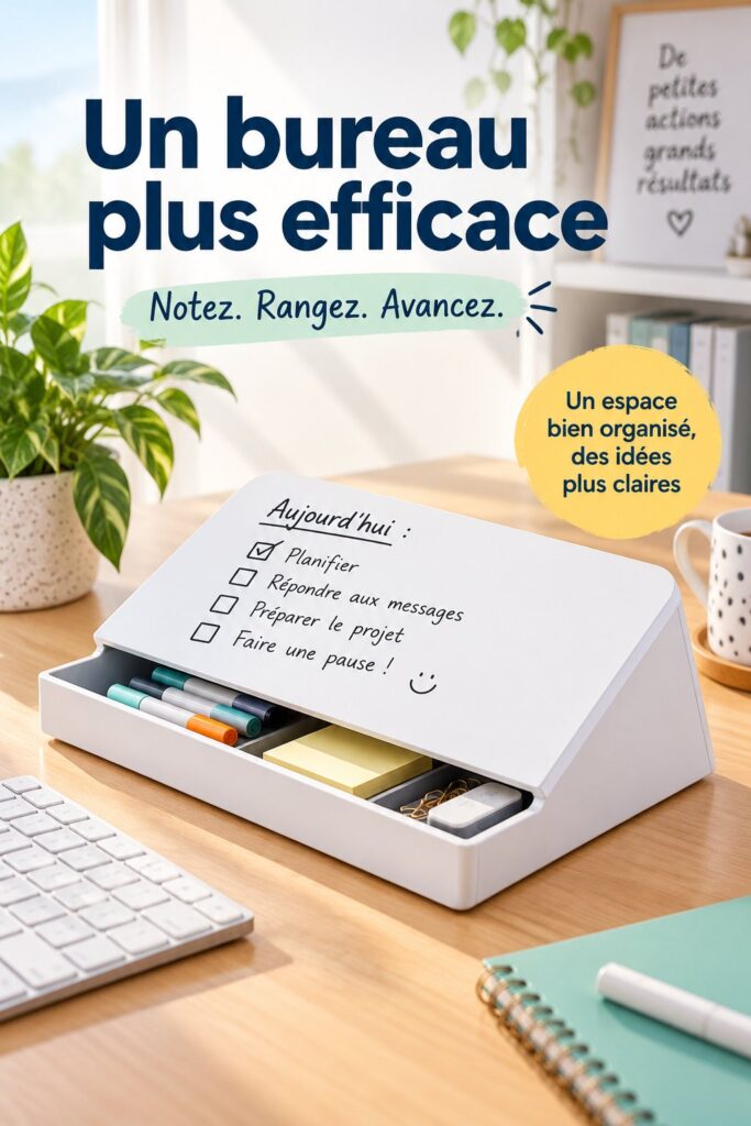 Clavier effaçable sur un bureau moderne, idéal pour l'organisation