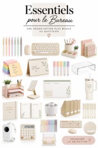 Un bureau moderne et organisé avec des accessoires pratiques