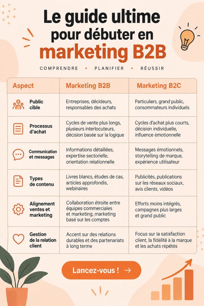 Une femme professionnelle souriante analyse des données marketing B2B sur son ordinateur.