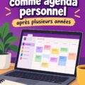 Une femme utilisant OneNote pour organiser son planning professionnel.